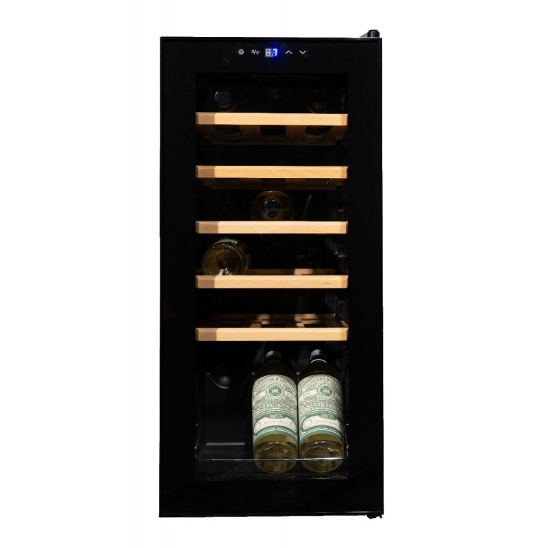uniek Bekwaam Patriottisch Wijnklimaatkast met vol glazen deur voor 18 Flessen wijn