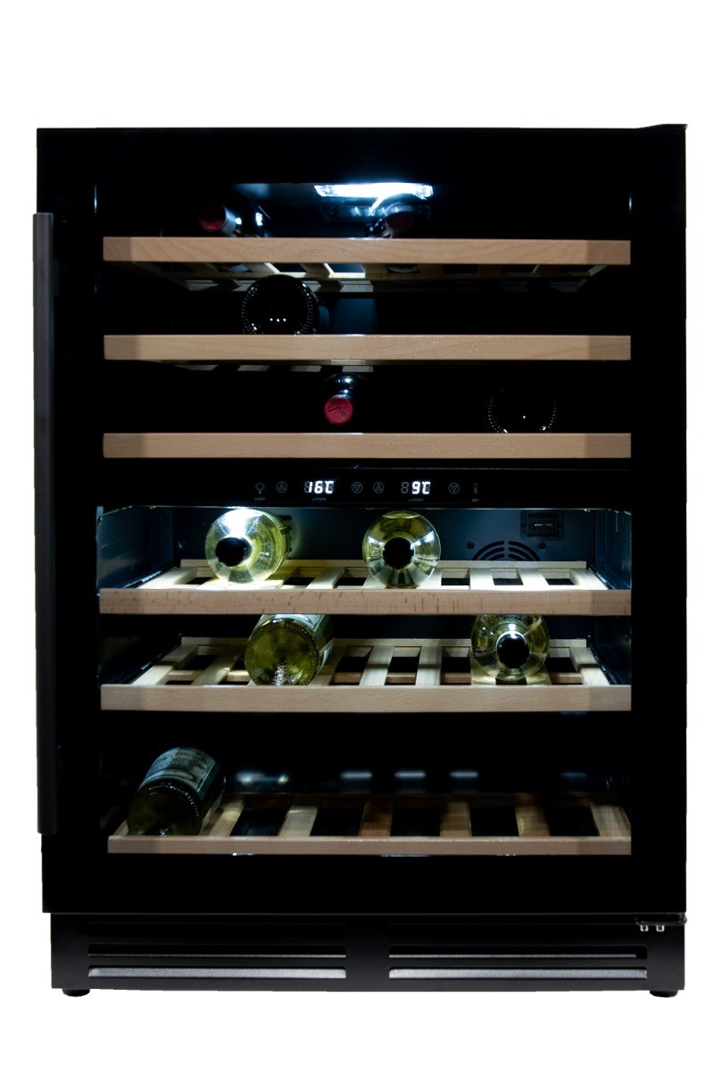 Wijnklimaatkast met vol glazen deur - 51 flessen | Wijnklimaatkast.nl Wijnfrigo Wijnkoelkast Wijn bewaren serveren collecteren